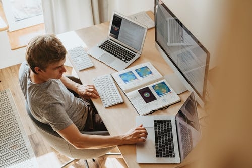 Person working on a computer