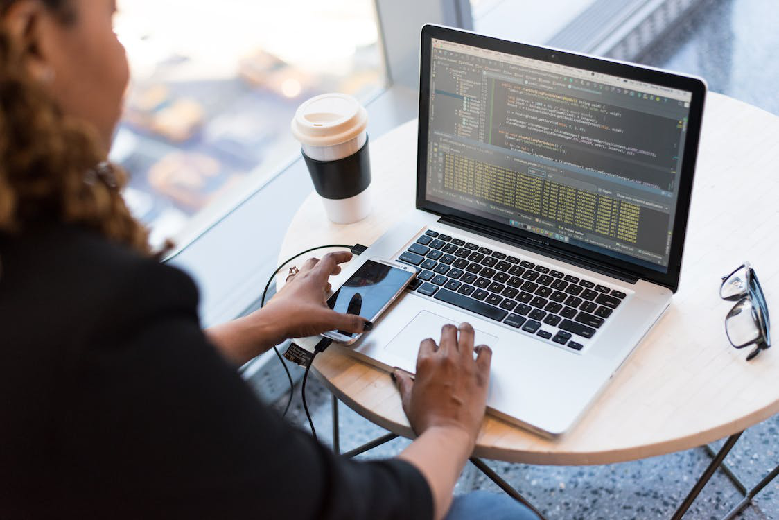 A person working on a laptop