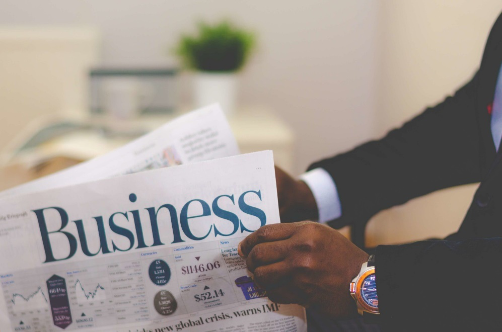 Man reading a newspaper