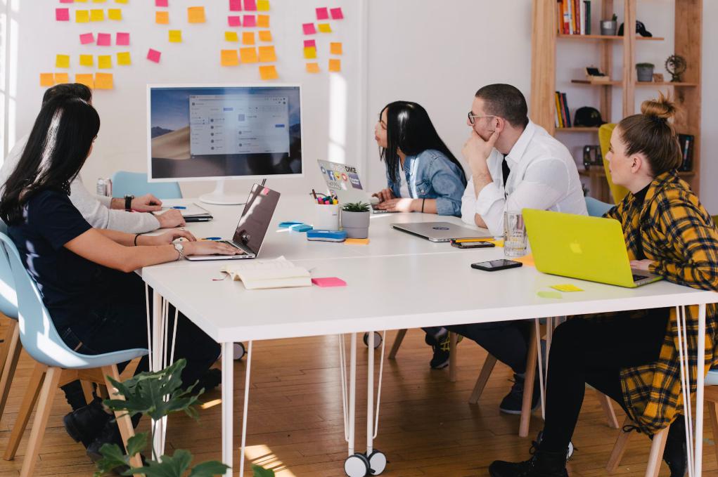 An IT team in a meeting